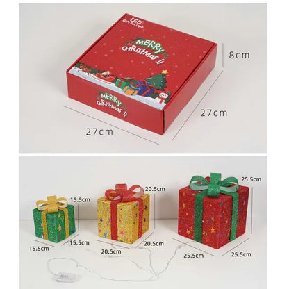 US Local Christmas Light Box, LED Light Foldable Decoration Indoor And Outdoor, Christmas Light Box Gift Decoration Indoor And Outdoor Garden