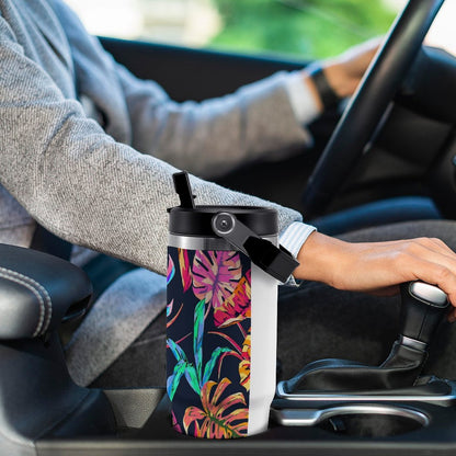 POD US Local Tumbler 30oz Large Capacity Car Cup Monstera, Purple, Pink, Tropical Style