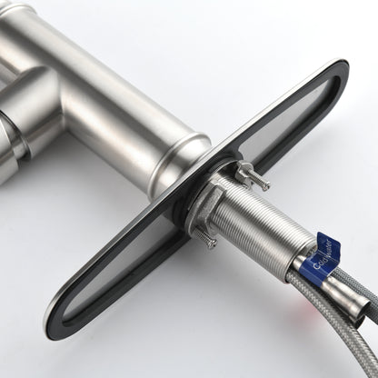 US Local Single Handle High  Pull Out Kitchen Faucet, Single-stage Stainless Steel Kitchen Sink Faucet, With Pull Down Spray