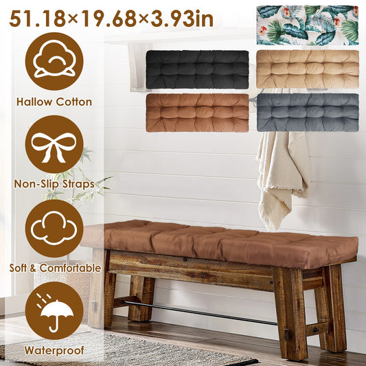 US Local 1Pc Bench Seat Cushion For Indoor Outdoor Furniture Water-Resistant Or Non-Water-Resistant Options 8CM Or 10CM 51.18 X 19.68IN For Garden Patio Balcony Entryway Fedex Shipping