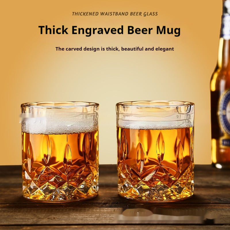 High-grade Carved Crystal Glass Thickening Cup