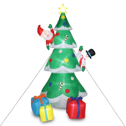 US Local 8ft With Snowman Santa Claus 3 Gift Boxes 9 String Lights