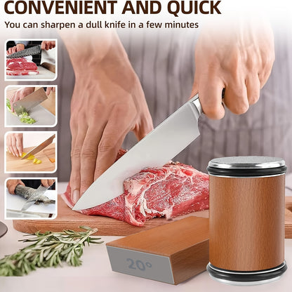 US Local Roller Knife Sharpening Kit With Diamond, Dual-Grind Rolling Knife Sharpener, Sharpening Tool For Kitchen Knives, Tumbler Sharpener For Home