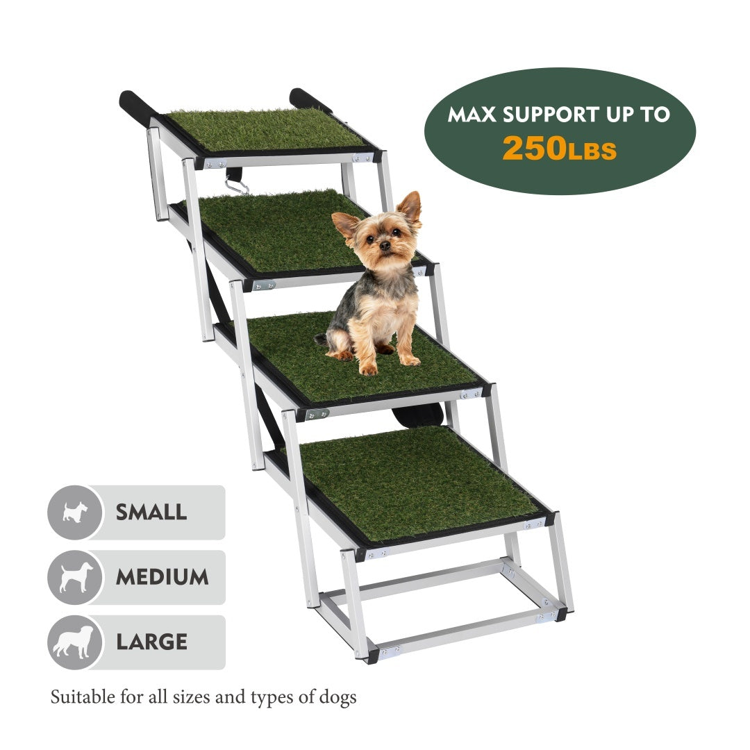 US Local Foldable Dog Ramp For Cars, SUVs, Trucks, Portable Pet Dog Stairs For Large Dogs With Non-Slip Surface Reinforced Design, Lightweight Yet Sturdy Supports Up To 250lbs