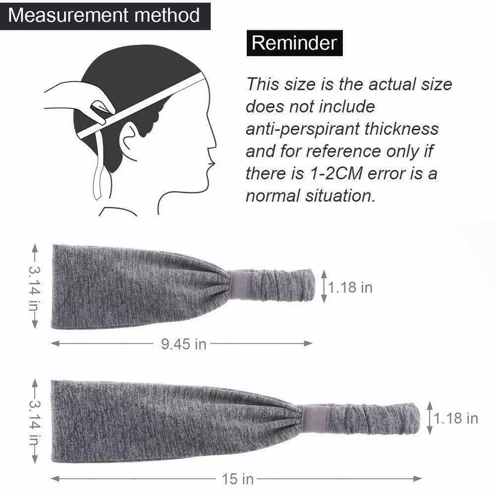 US Local Sports Headbands For Men & Women -5 Pack,  Wicking Sweatbands, Elastic Non Slip Sweat Bands, Athletic Workout Fashion Wide Hair Bands For Running, Cycling, Basketball, Yoga