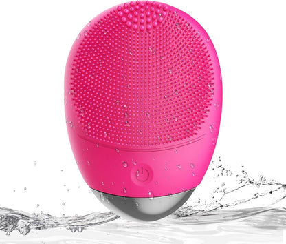 High Frequency Vibration Silicone Facial Cleansing Brush USB Rechargeable Electric Waterproof Silicone Facial Cleanser Thanksgiving Gift Christmas Gift Unisex