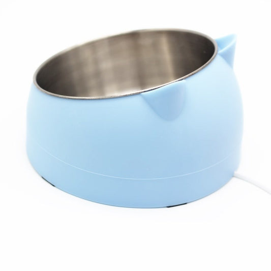 US Local Stainless Steel Dog Bowl Double Bowl Cervical Protection Oblique Mouth Hot Pet Food Basin Supplies