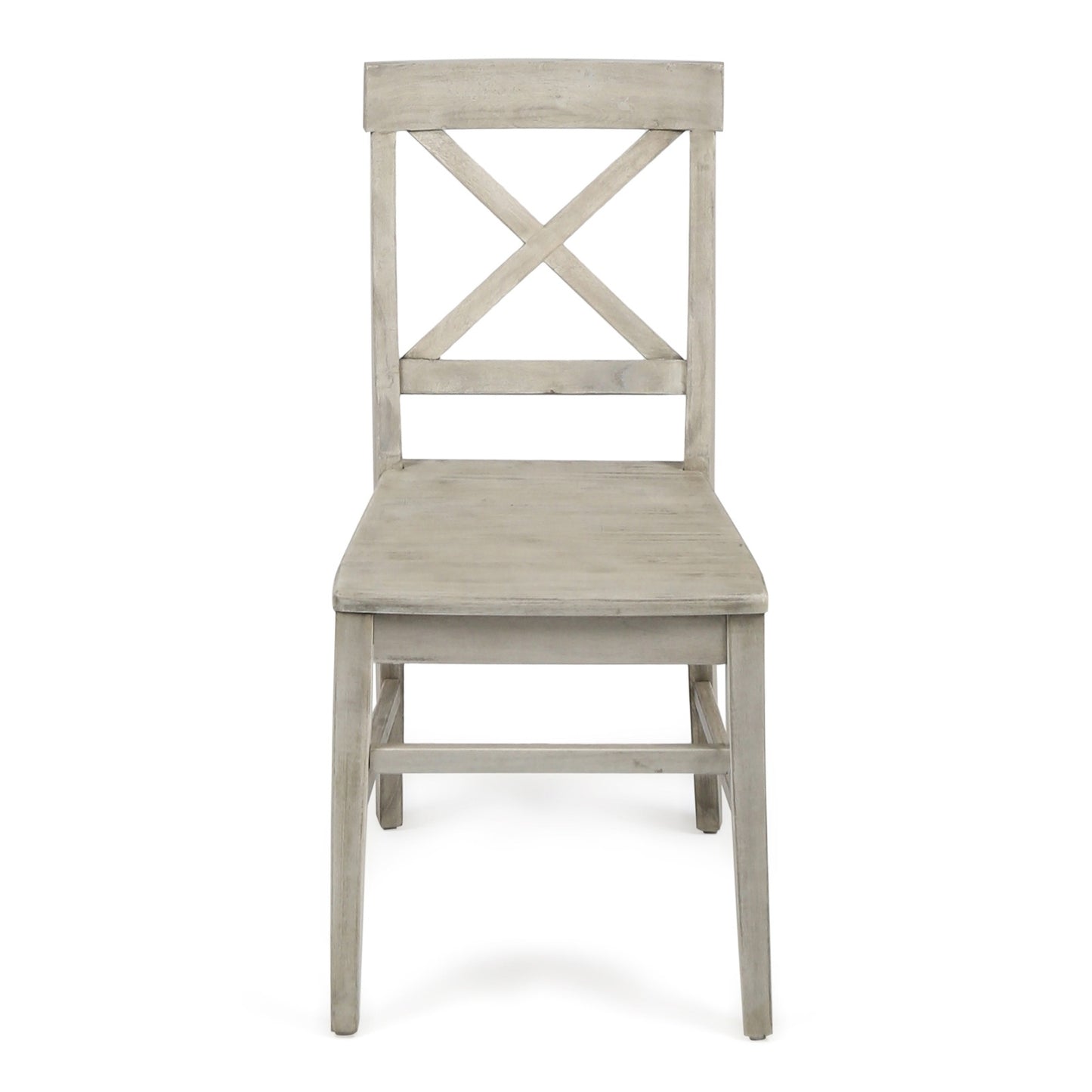 US Local Acacia Wood Dining Chairs, Light Grey Wash, 21D X 17.75W X 35.5H Inch Set Of 2
