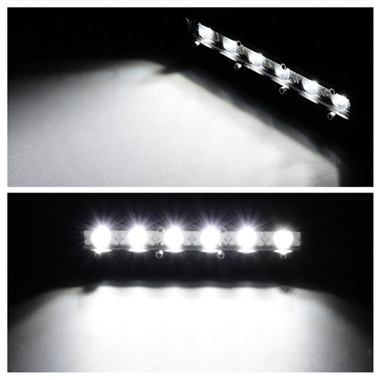 US Local 7in LED Light Bar Single Row Offroad Spot Lights 18W Ultra Slim Straight Work Light For Trailer Truck Bus Boat