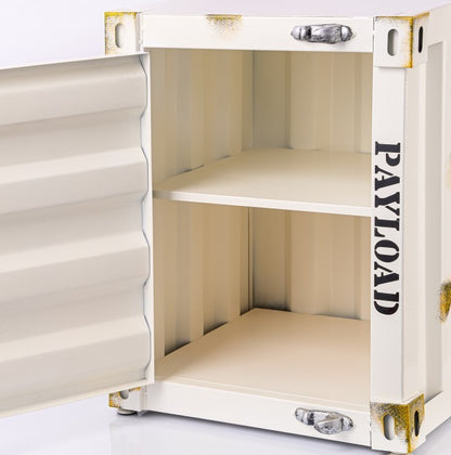 US Local Industrial Style Shipping Container Storage Cabinet Side Table End Table