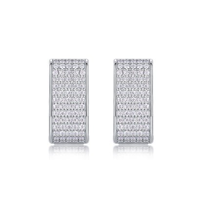 Star Light Luxury Fashion Diamond Earrings Stud Set With Mosan Diamond Silver Jewelry