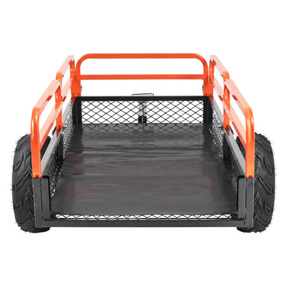 US Local VEVOR Heavy Duty Steel ATV Dump Trailer, 1500-Pound Load Capacity 15 Cubic Feet, Tow Behind Dump Cart Garden Trailer, With Removable Sides And 2 Tires, For Mowers, Tractors, ATV, UTV