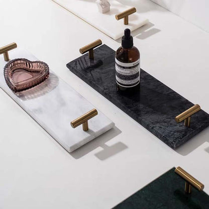 US Local Nordic Style Mild Luxury Marble Tray Dessert Plate Dish Jewelry Storage Tray