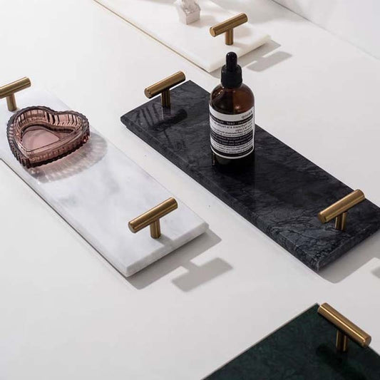 US Local Nordic Style Mild Luxury Marble Tray Dessert Plate Dish Jewelry Storage Tray