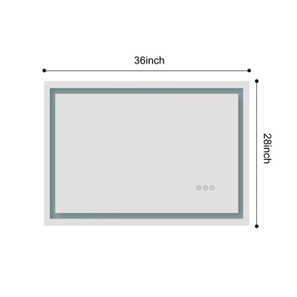 US Local 36x28 Inch LED Bathroom Mirror