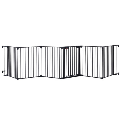 US Local 150 Adjustable Safety Gate 6 Panels Play Yard Metal Doorways Fireplace Fence Christmas Tree Fence G