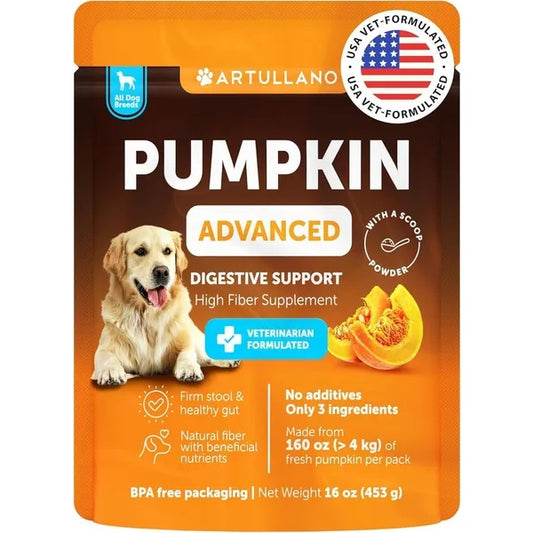 US Local Pumpkin Powder For Dogs Digestive Support 16 OZ Fiber Supplement For Constipation For Gut Healthy Skin Digestion Glands Firm Stool Poop Anti Diarrhea Gas Relief Made In USA