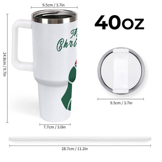 POD US Local 40 oz Large Capacity Car Cup Christmas Dog Cat Silhouette Simple Green