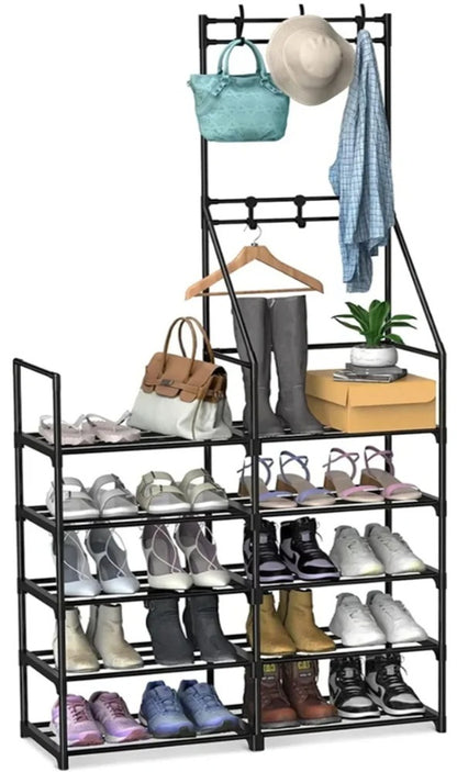 US Local Double-row Single-hanging Coat And Shoe Racks