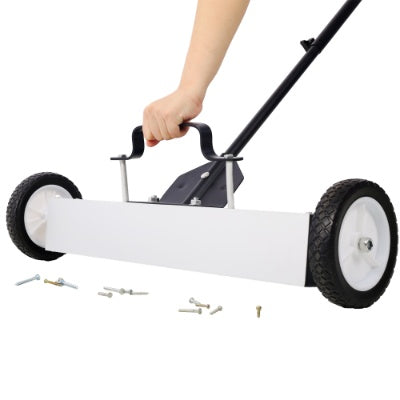 US Local 24' Rolling Magnetic Pick-Up Sweeper, Heavy Duty Push-Type With Release, For Nails Needles Screws Collection,30 Pound Capacity