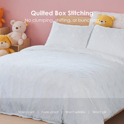 US Local Bohemian Style Quilt Cover Set, Cut Flower Quilt Cover, Tufted Quilt Cover Three-piece Set, One Quilt Cover And Two Pillowcases, Washable And Machine Washable Without Shrinkage, Suitable For Hotels