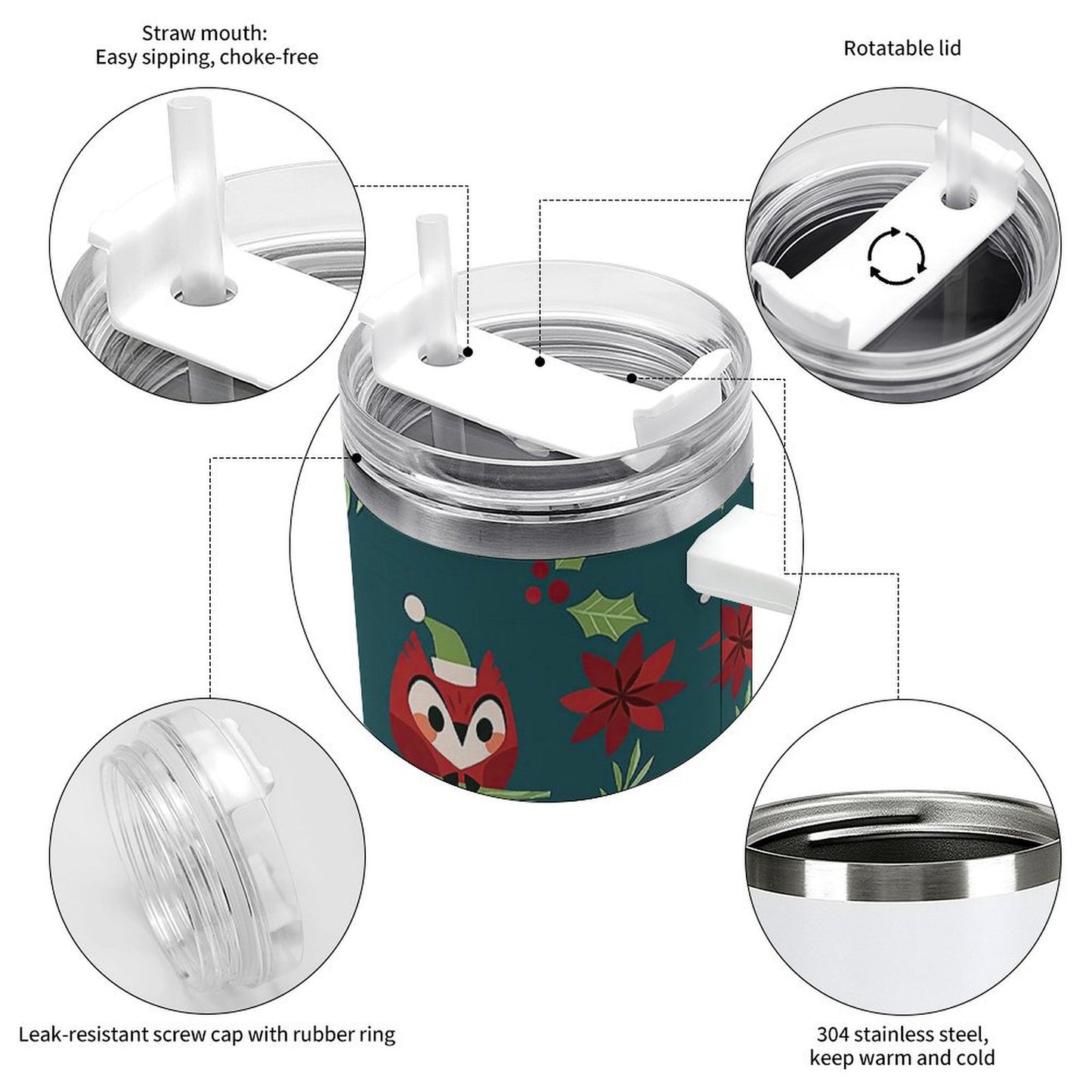 PHDT00080 POD US Local Tumbler 40 oz Large Capacity Car Cup Christmas Snowman Gift