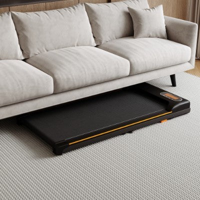 UK Local Folding Under Desk Walking Pad Treadmill With Adjustable Incline, 1-6 Km H Low Noise For Home  Office, LED Display, Magnetic Remote Control, Transport Wheels  Plug, Black.