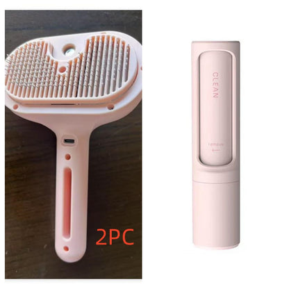 Pet Comb Self Cleaning Pets Hair Remover Brush For Dogs Grooming Tools Dematting Comb Built-in Mist Humidifier Pet Products
