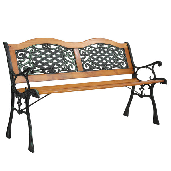 US Local Double Arched Back Iron Wood Bench