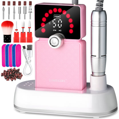 US Local Nail Drill, Portable Electric Nail File 50000RPM, Rechargeable Nail Drill Professional With Bits & Base, For Acrylic Gel Nails, E-File Machine, Manicure Polishing, For Salon Home