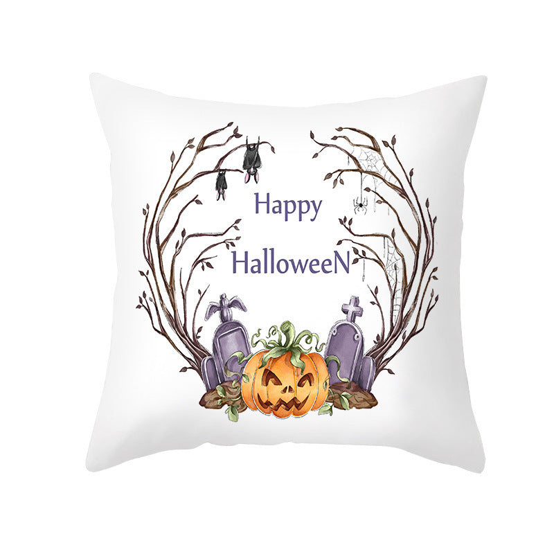 40 Style Halloween Pillowcase Pumpkin Letter Fly Velvet Pillow Cushion Cover