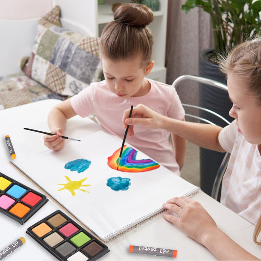 US Local 140Pcs Art Supplies With Colored Pencils Oil Pastels Crayons, Watercolor Cakes Brushes Sharpener Eraser In Elegant Wooden Box Professional Art Kit For Kids Adults Beginners Pros