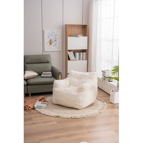 US Local Soft Teddy Tufted Foam Bean Bag Chair