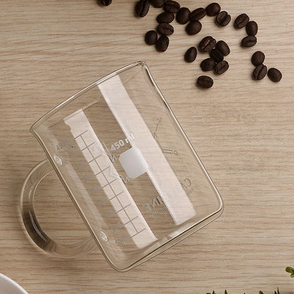 US Local 1 PCS Transparent Tape With High Borosilicate Glass Cup, Coffee Cup, Coffee Sharing Cup With Scale Identification