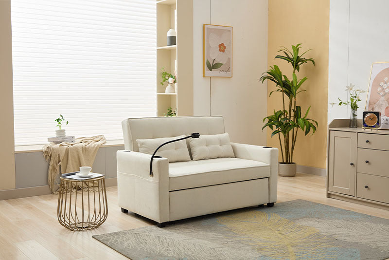 US Local Futon Chair Bed Convertible Chair 3-in-1 Pull Out Sleeper Chair Beds With USB Ports,Wear-resistant And Anti-scratch, Armchair Bed Sleeper For Living Room