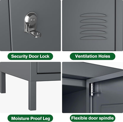 US Local Metal Lockers For Employees With 18 Door,Metal Storage Locker With Lock For School Garage Gym Office Home Bedroom,Assembly Required,18 Doors Dark Grey
