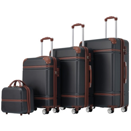 US Local Hardshell Luggage Sets 4 Pieces 20x24x28 Luggages And Cosmetic Case Spinner Suitcase With TSA Lock Lightweight