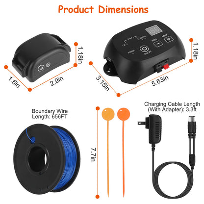 US Local 1Set Dog Fence System Pet Containment System With One Hundred Adjustable Levels IPX7 Waterproof Rechargeable Receiver Underground Fence For Small Medium Large Dog
