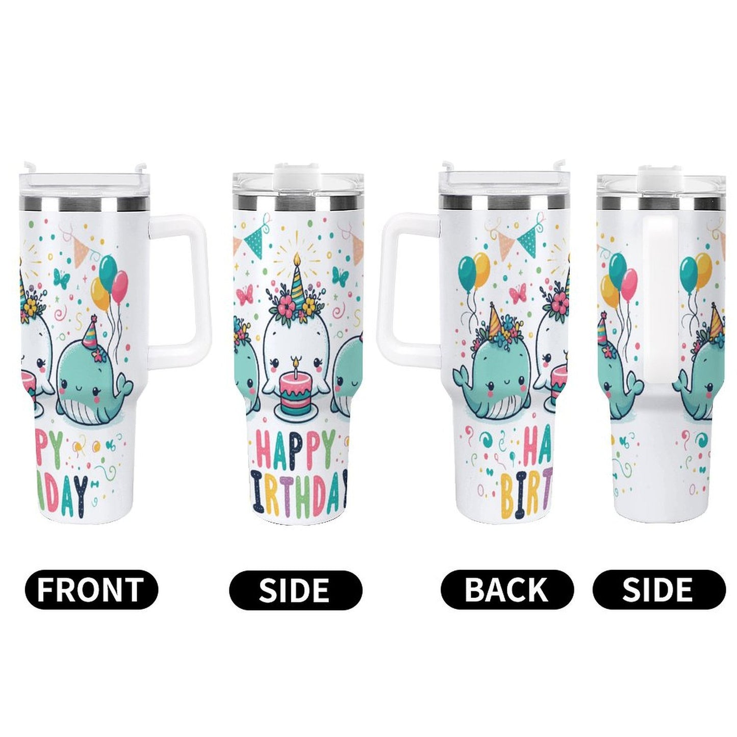 PHDT00485 POD US Local Tumbler 40oz Large Capacity Car Cup Dolphin, Birthday
