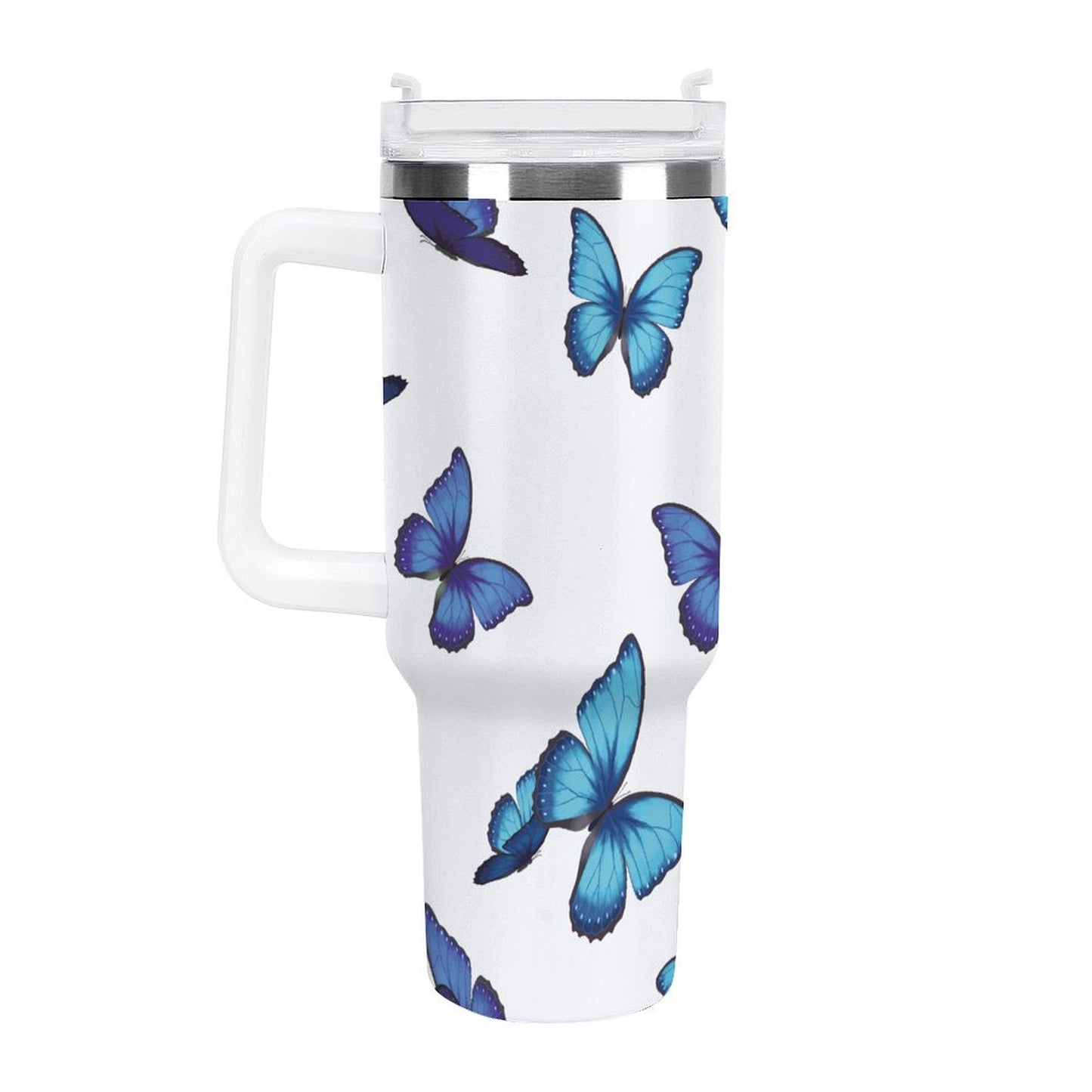 PHDT00504 POD US Local Tumbler 40oz Large Capacity Car Cup Blue Morpho Butterfly