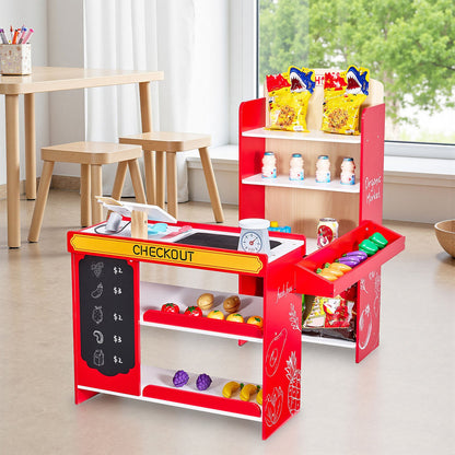 US Local Kids Grocery Store Playset Supermarket Play Toy Set With Cash Register