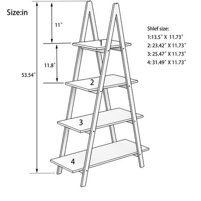 US Local Solid Wood, Bamboo Wood, Oxford A- Shaped Ladder Display Bookshelf