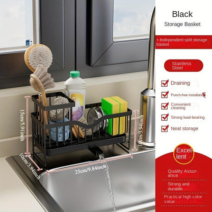 US Local Kitchen Household Wall-mounted Multifunctional Multi-layer Carbon Steel Cleaning Supplies Rack,Please Note That This Product Is Shipped By Yourself For The Average Shipping Cost