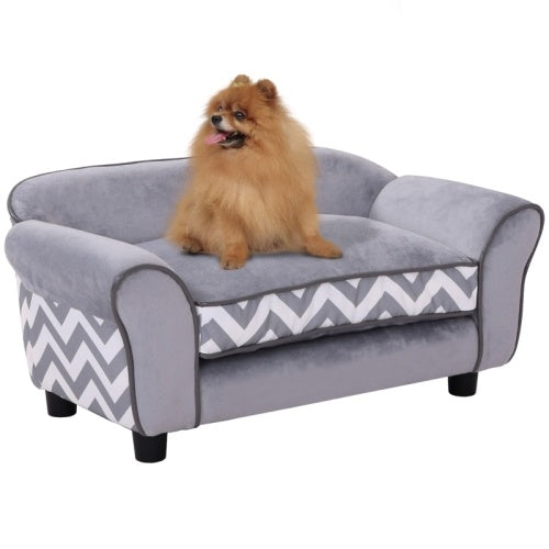UK Local PawHut Dog Sofa Bed For XS-Sized Dogs, Cat Sofa With Soft Cushion, Pet Chair Lounge With Washable Cover, Removable Legs, Wooden Frame