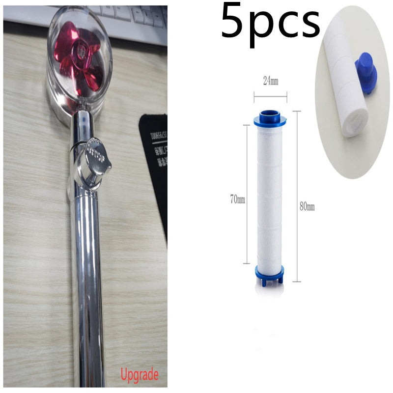 Turbo Propeller Shower Head Water Saving High Preassure Flow 360 Degrees With Fan Extension Showerhead Rainfall With Holder