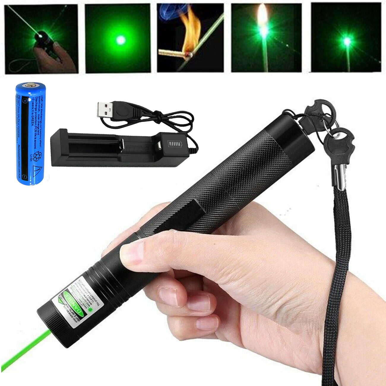 UK Local Green Laser Pointer Pen Light 9900Mile Strong Visible Beam Lazer AAA Torch 532nm USB Rechargeable Flashlight