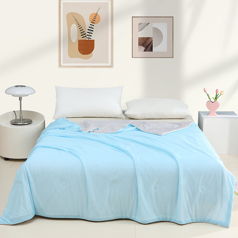 US Local Machine Washable Cool Feeling Ice Silk Thin Quilt