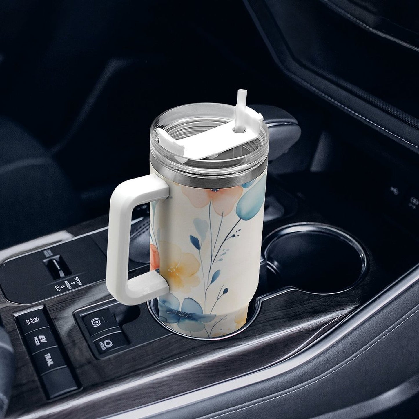 PHDT00472 POD US Local Tumbler 40 oz Large Capacity Car Cup Watercolor, Flower