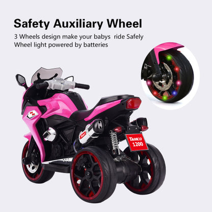 US Local 12V Kids Electric Motorcycle ,ride On Motorcycle,Three Lighting Wheels Kids Electric Toys Boys Girls Motorcycle, Children Battery Motor Bikes Rechargeable 3 Wheels Ride On Electric Motorcycle