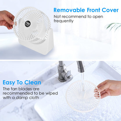 US Local 6.5in Desk Fan USB Powered 2 Speeds Table Cooling Fan Tilt Quiet Desktop Fan For Bedroom Office